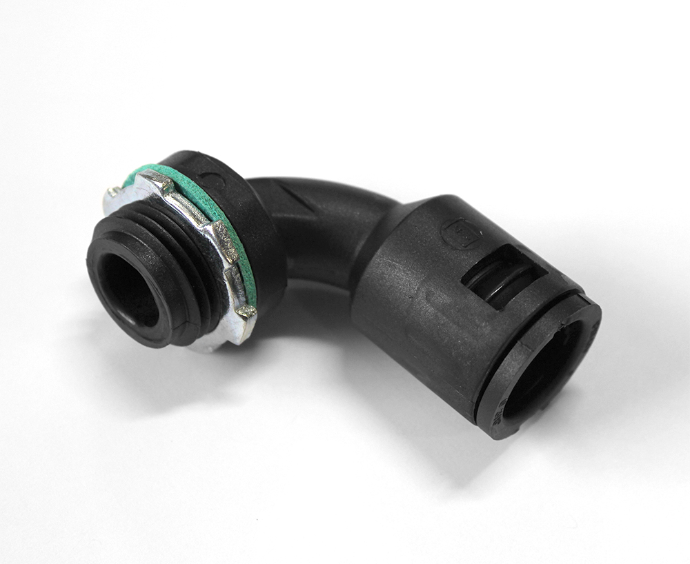 Right angle black AerosUSA connector